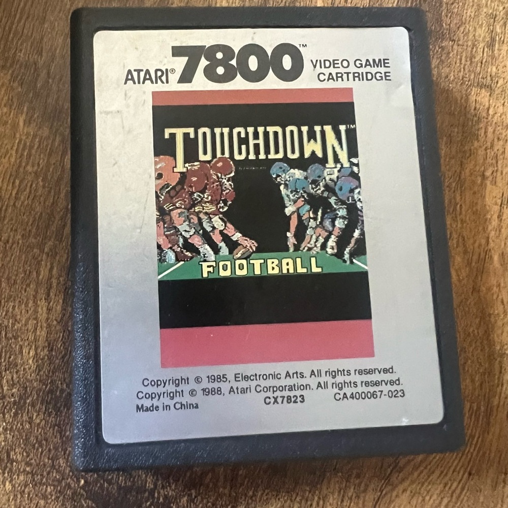 Atari Touchdown Football 7800 Cartridge 1988 Edition Working